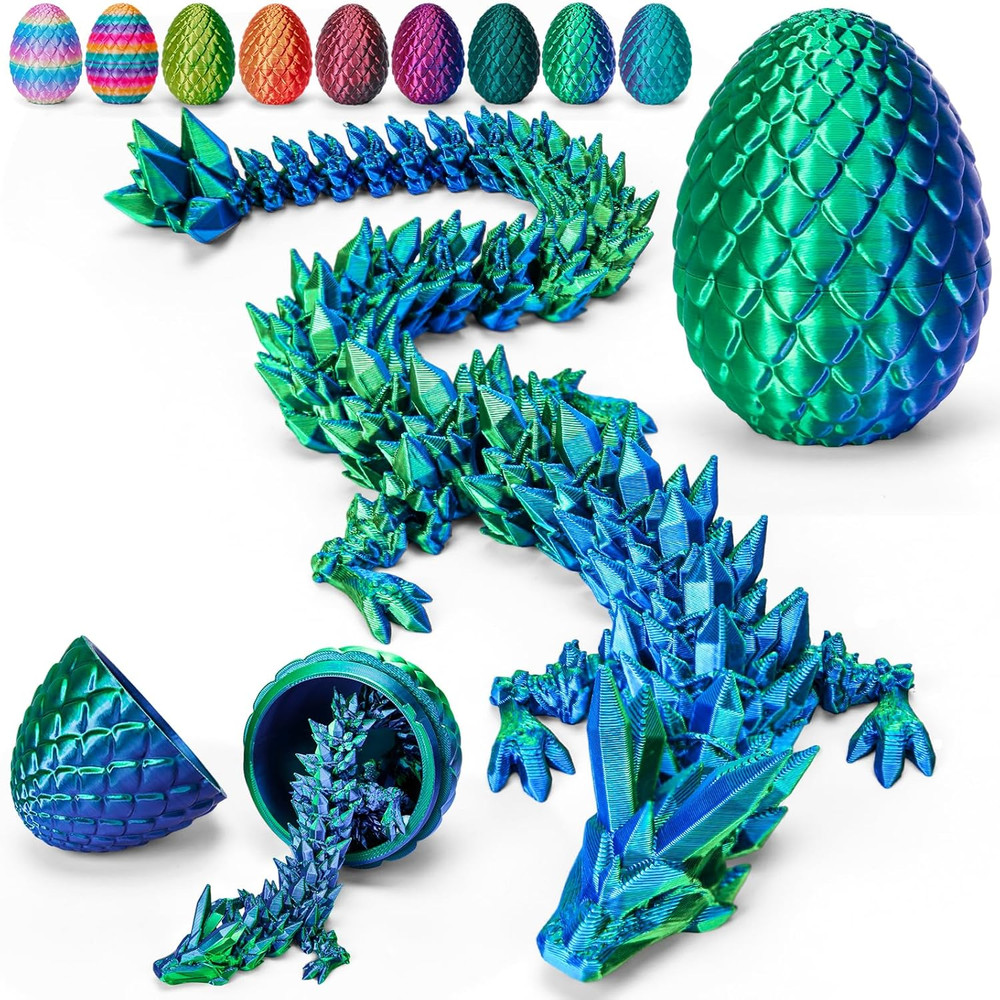 TBOLINE 12" 3D Printed Dragon Egg, Prefilled Easter Eggs Basket Stuffers, Cool A
