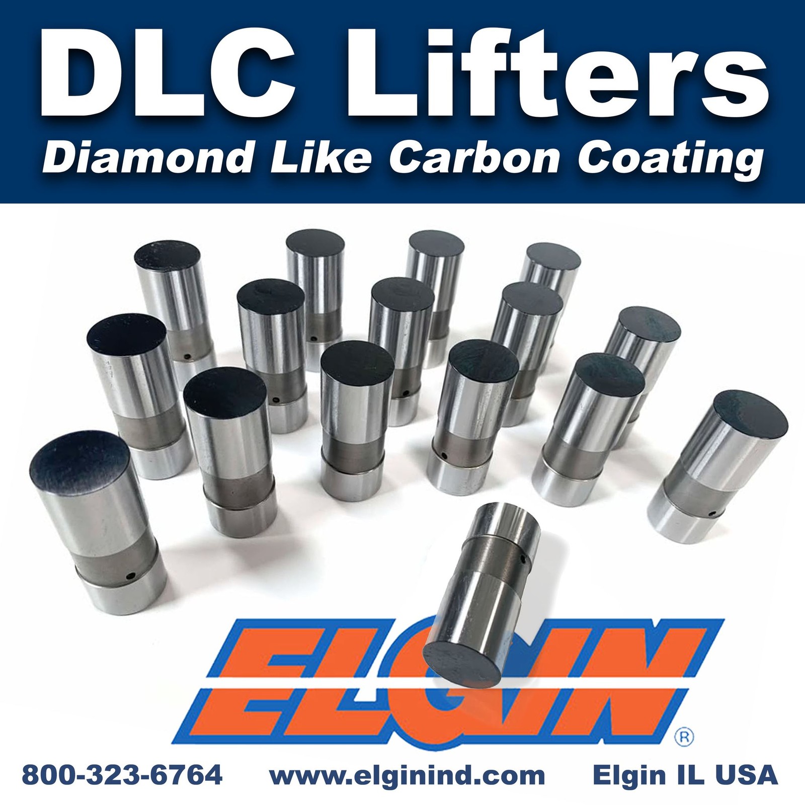 Elgin Lifters HL-2011DCQ16; DLC Coated Hyd Flat Tap for AMC V8, Chrysler LA/B/RB