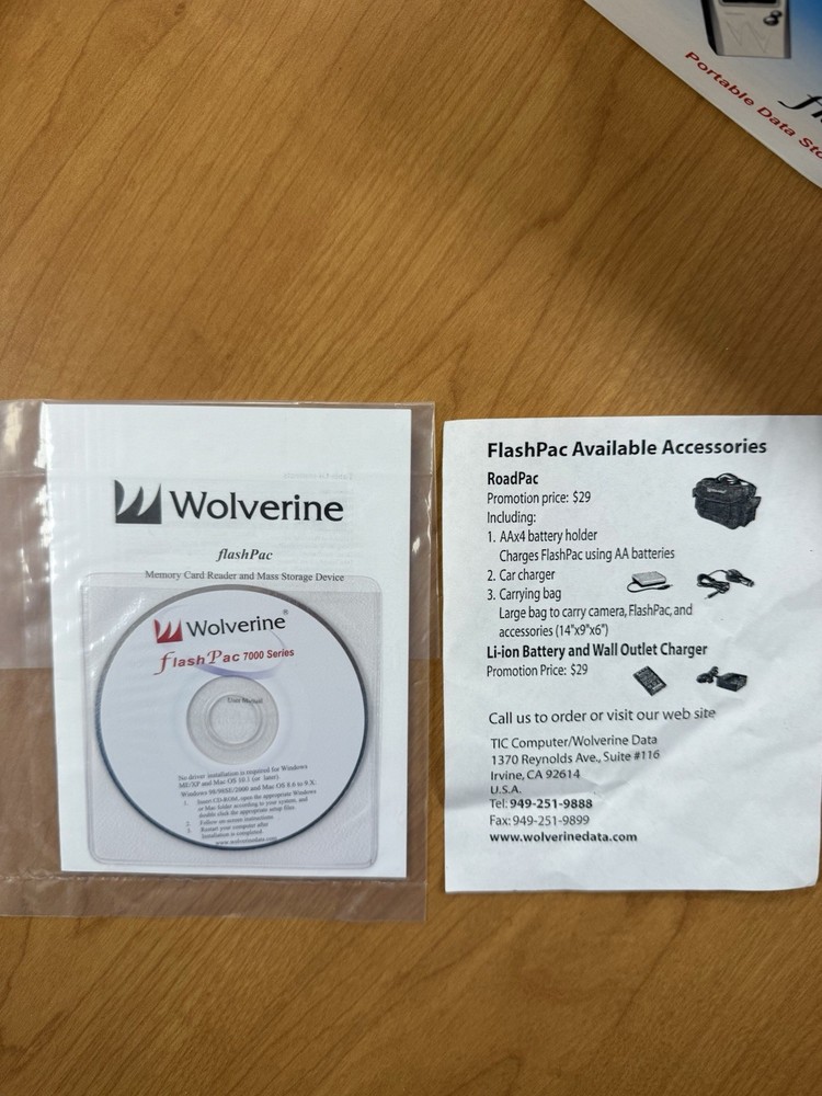 Wolverine Data 60GB FlashPac 7000 Series Portable Data Storage Opened