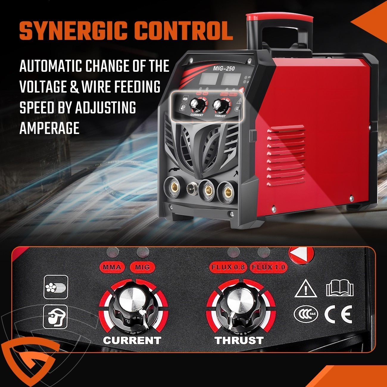 MIG Welder 250A Mig Welding Machine 3-in-1 Flux Core MIG/Stick/Lift TIG Welder