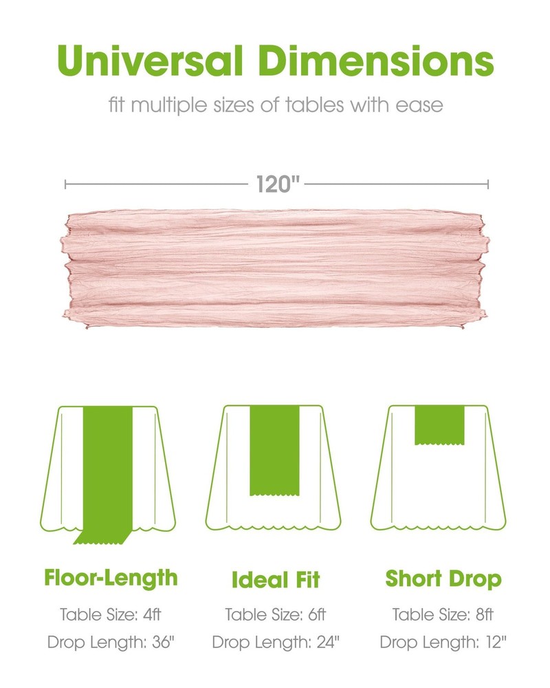 Transform Your Table Into Spring Elegance - 2 Pack Cheesecloth Runners