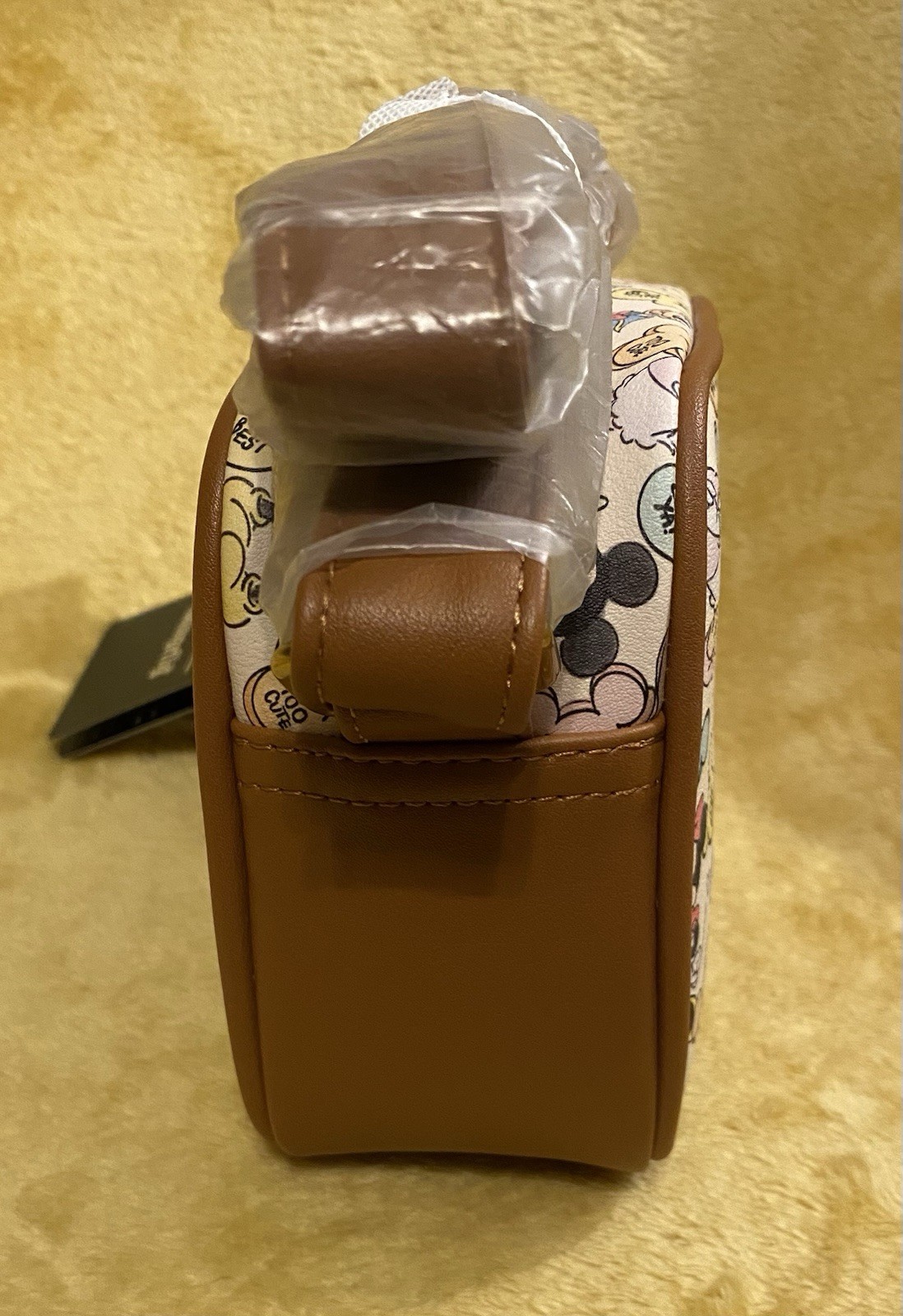 LOUNGEFLY Disney Mickey Mouse & Friends Candy Camera Zip Closure Crossbody Bag.