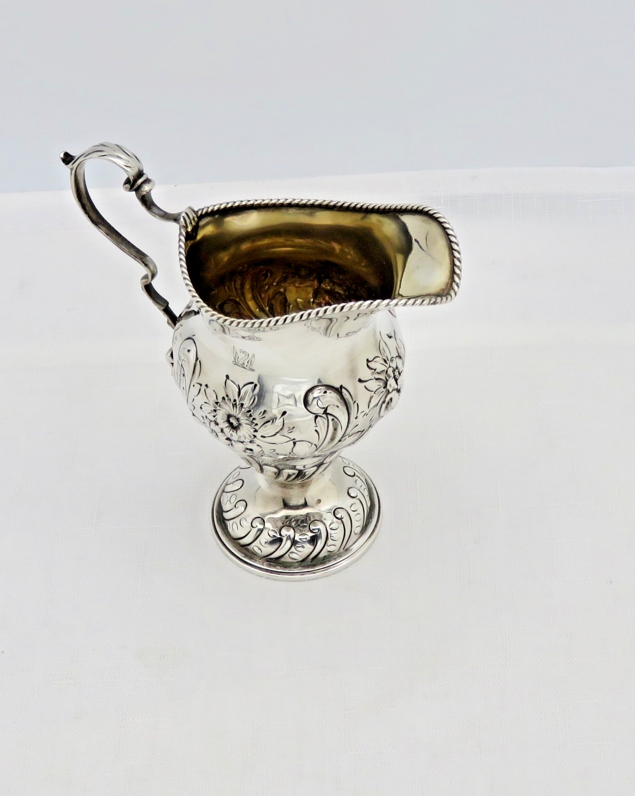 Daniel & John Wellby London  Antique Sterling Silver Art Nouveau Creamer 1903