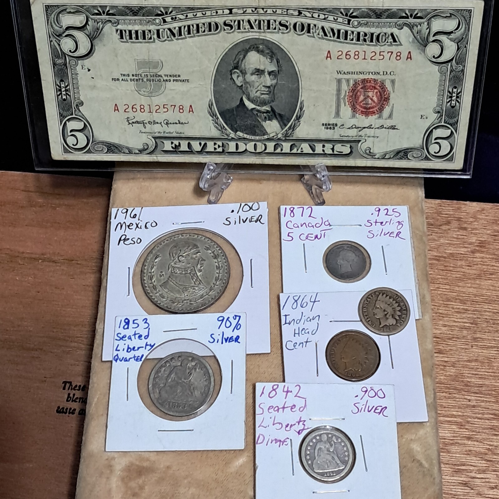 Estate Sale Junk Drawer Coin Collection Coin Lot Seated Liberty Quarter & Dime