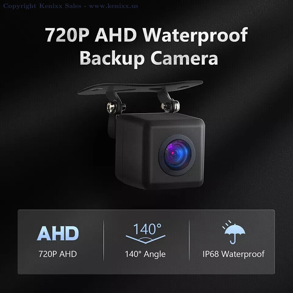 Black Car Rear View Backup Reverse Camera Wide Angle E WaterProof AHD Parking HD
