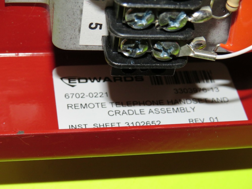 EDWARDS 6702-0221 REMOTE TELEPHONE HANDSET AND CRADLE ASSEMBLY