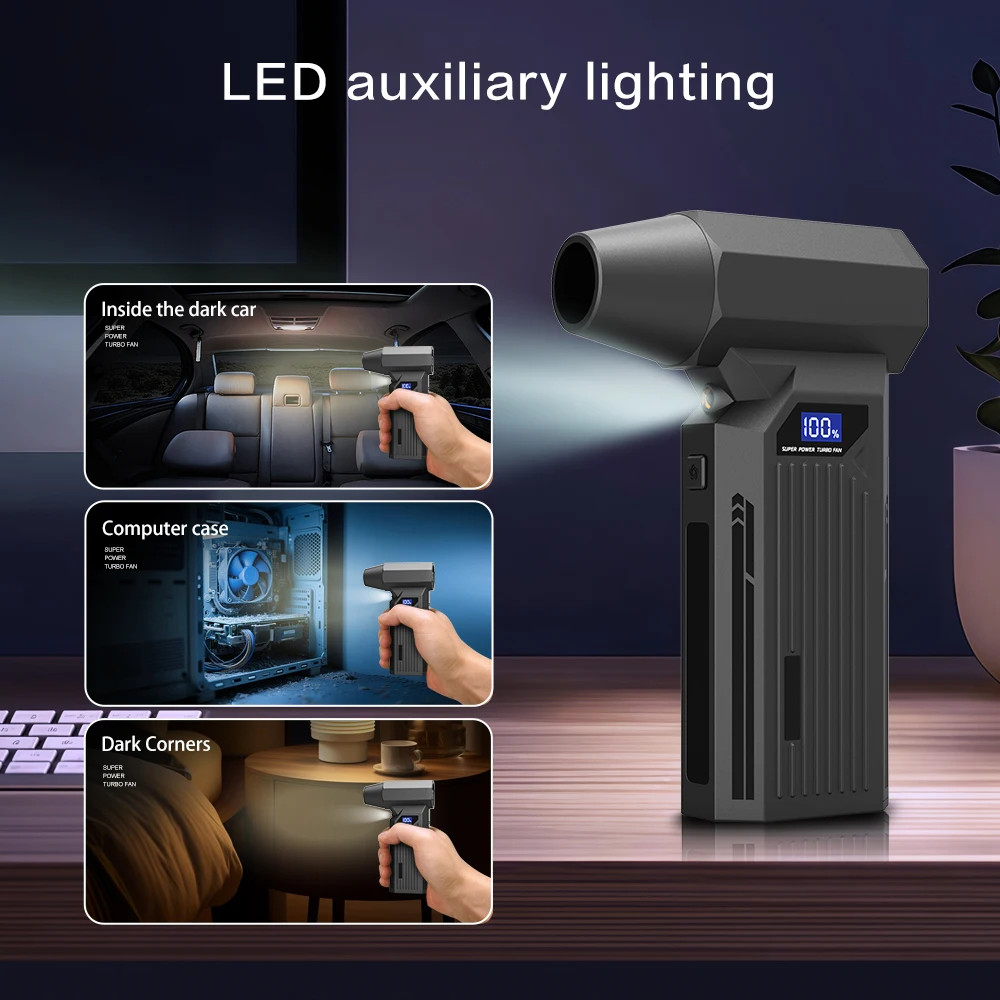 Turbo Jet Blower Air Duster Powerful Air Blower 120000RPM 52M/S Mini Violent Fan