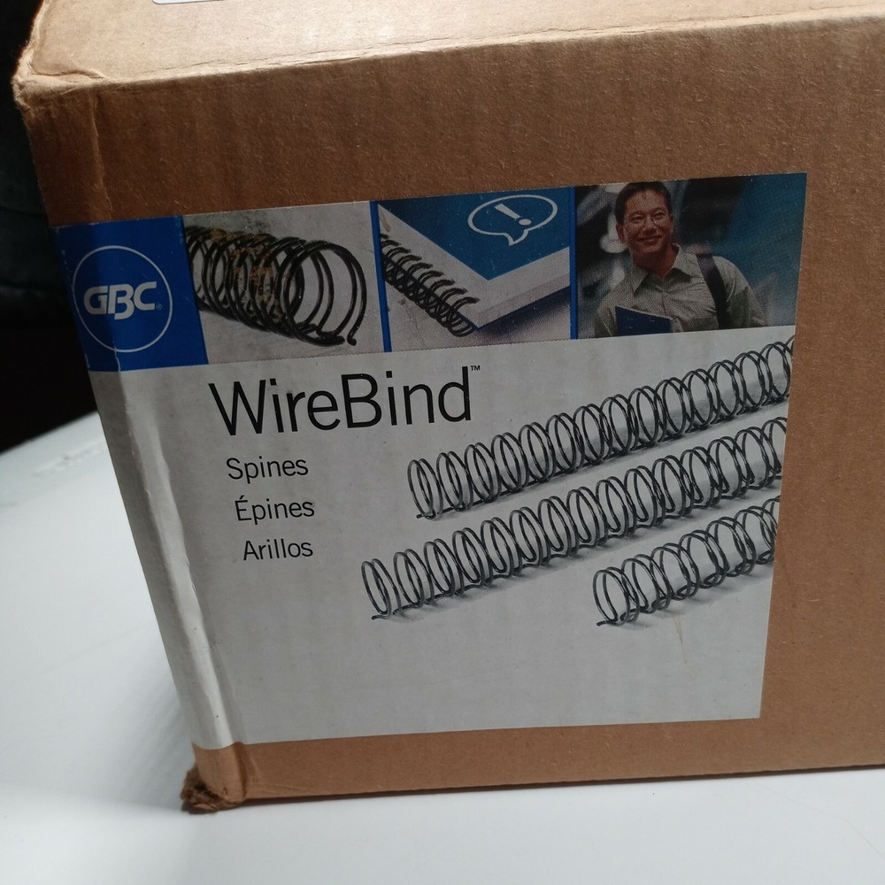 GBC WIRE BIND BINDING SPINES WHITE 1/2" 12MM 80 PACK #9775029 TWIN LOOP WIRE
