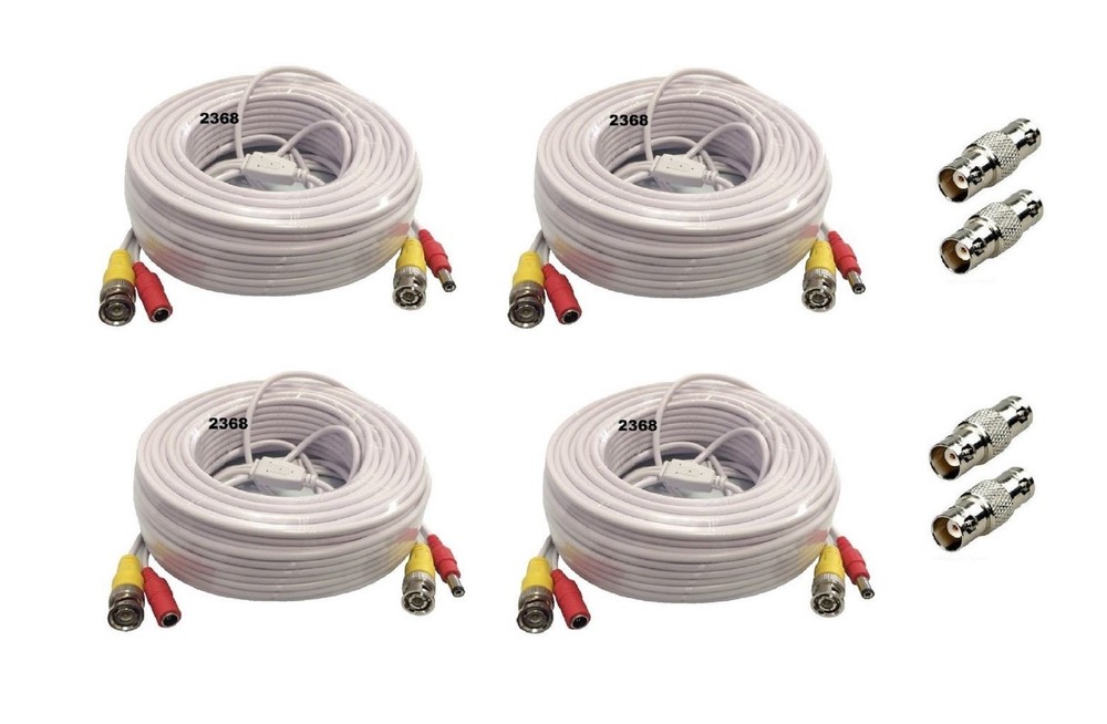 4 PACK PREMIUM 100Ft.Double BNC EXTENSION CABLES FIT Lorex SYSTEMS-W