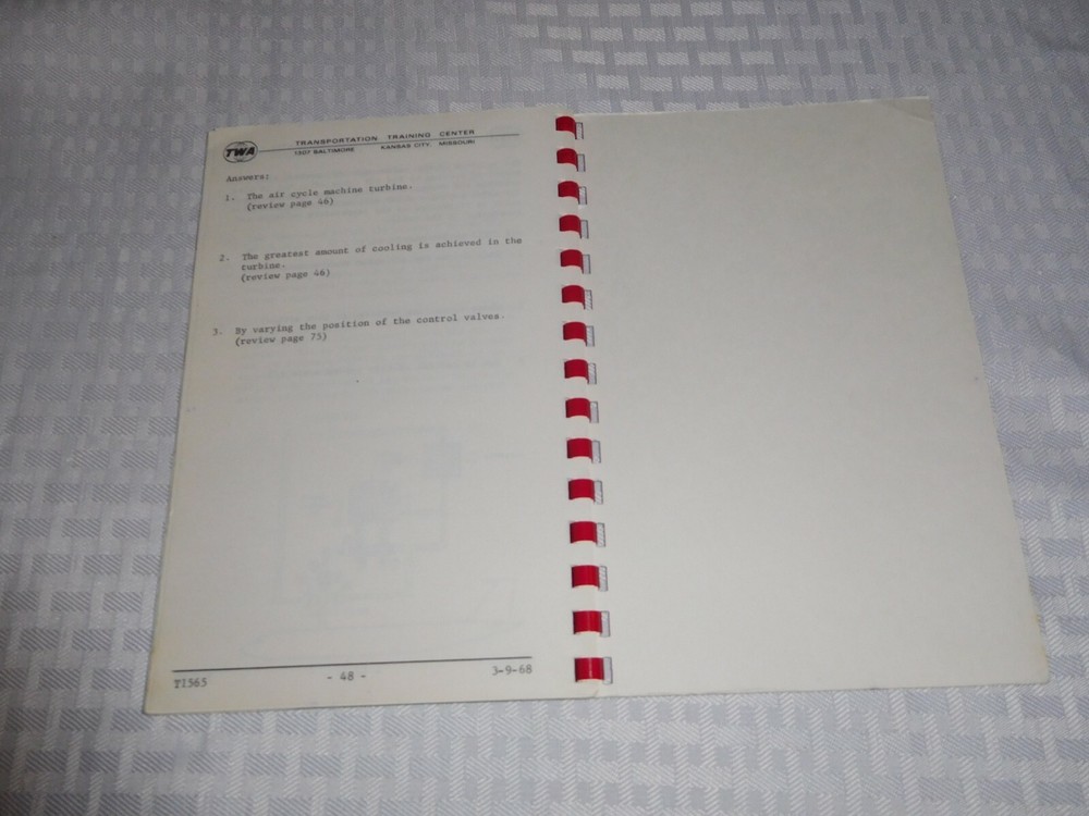 TWA BASIC PRESSURIZATION AND AIR CONDITIONING MANUAL HANDBOOK 1968