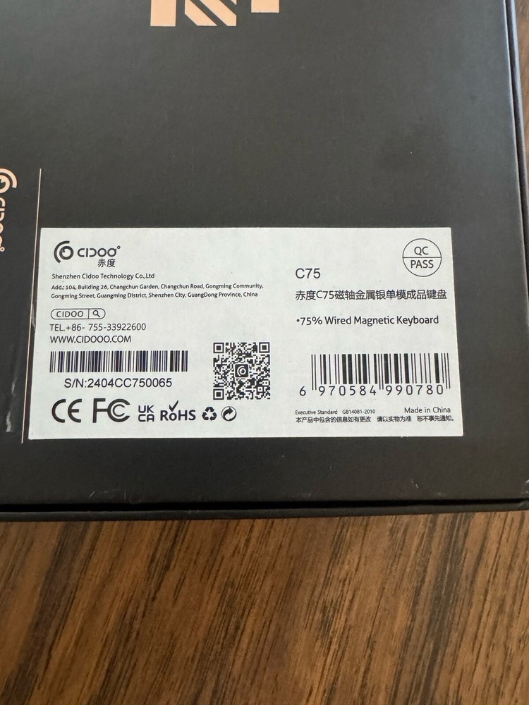 CIDOO C75 75% Layout Rapid Trigger Mechanical Keyboard Wired Magnetic