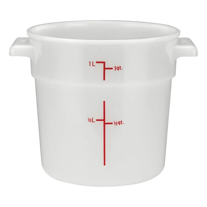 Winco PPRC-1W RoundFoodStoragePP, Medium, White
