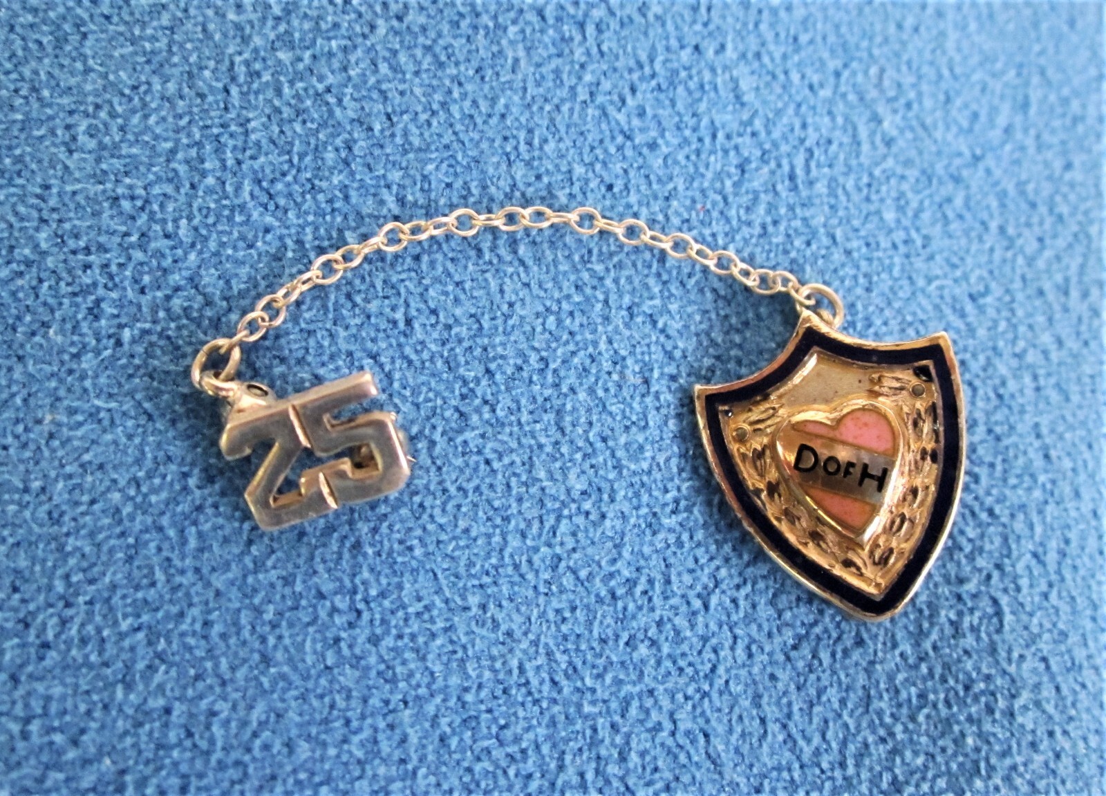 Sterling Silver & Enamel Pin - D of H (Daughters of Hope)  - 1925- Antique