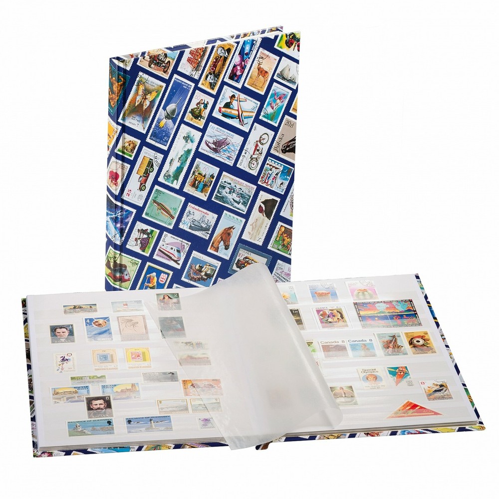 Stamp Collection Album Stockbook 16 White Pages Glassine Strips Interleave Hobby
