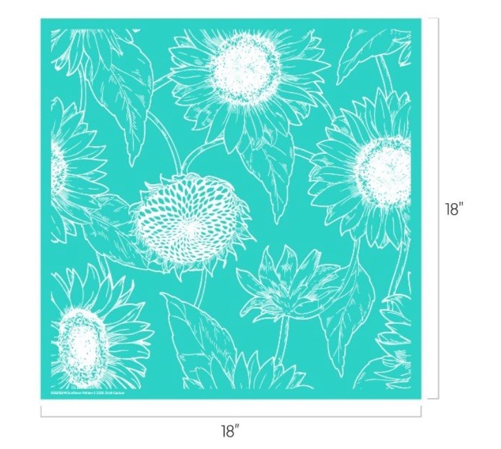 NEW “Sunflower Pattern” Chalk Couture Chalk Transfer Stencil Size D