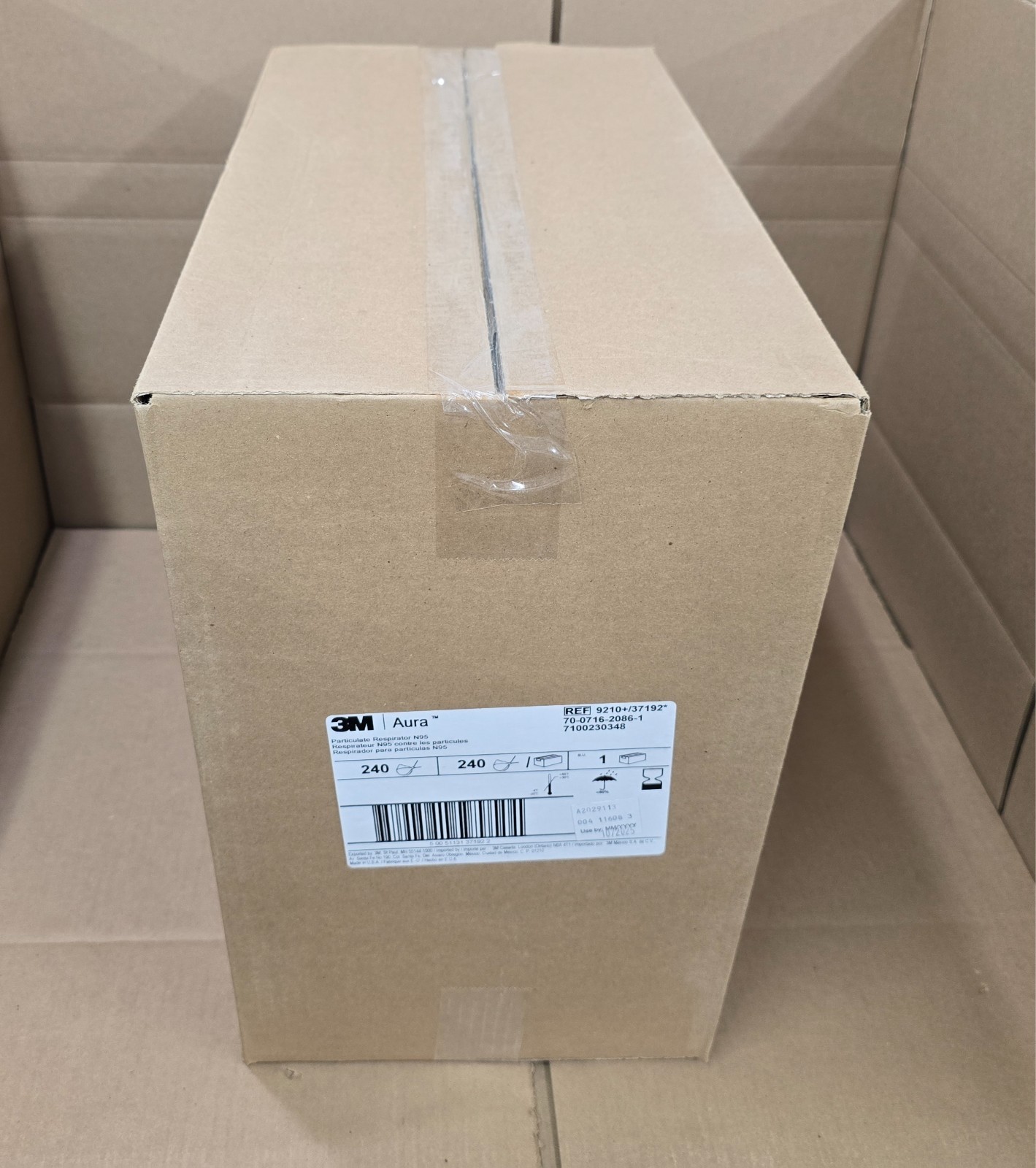 3M Genuine  Aura 9210+ N95 Particulate Respirator Disposable Masks  Case of 240