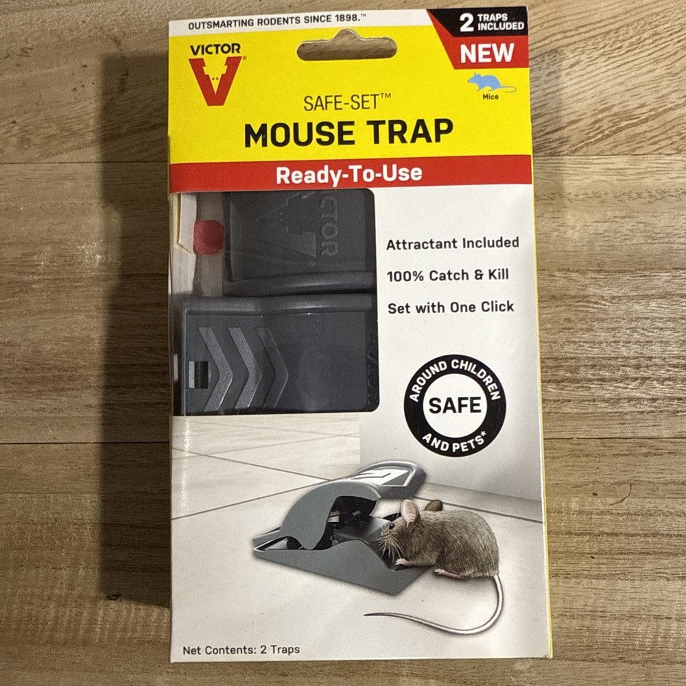 New Victor Safe-Set Mechanical Reusable Mouse Trap (2-Pack)