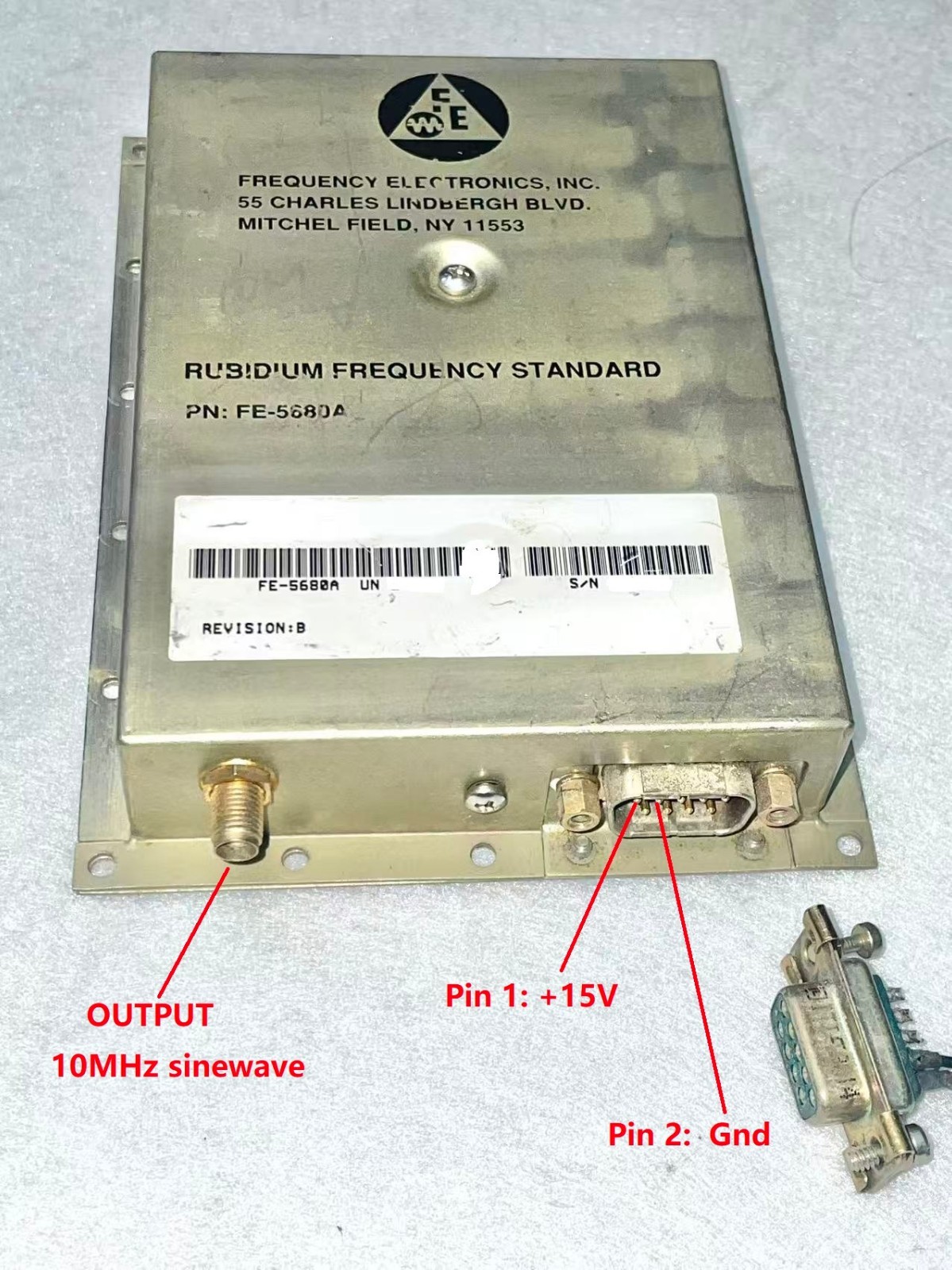 FE5680A Rubidium Oscillator output 10MHz 1PPS +15V Free shipping