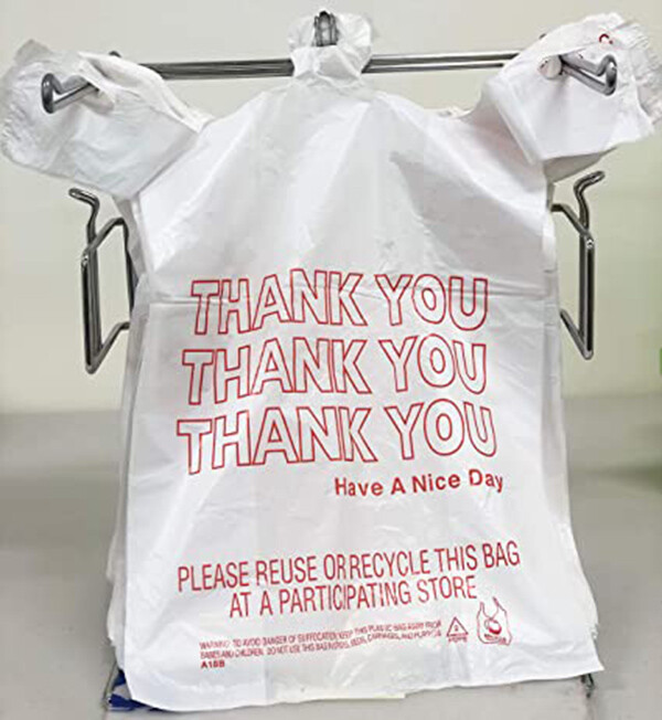 THANK YOU T-Shirt Bags 11.5" x 6.5" x 21" White Plastic Shopping bag 50 - 1000
