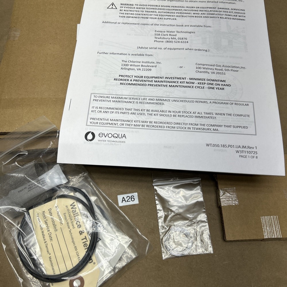 EVOQUA WATER TECHNOLOGIES W3T107803 (U26217) Preventive Maintenance Kit NNB