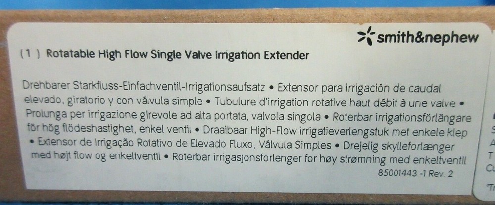 Smith & Nephew 72200832 Rotatable High Flow Single Valve Irrigation Extender