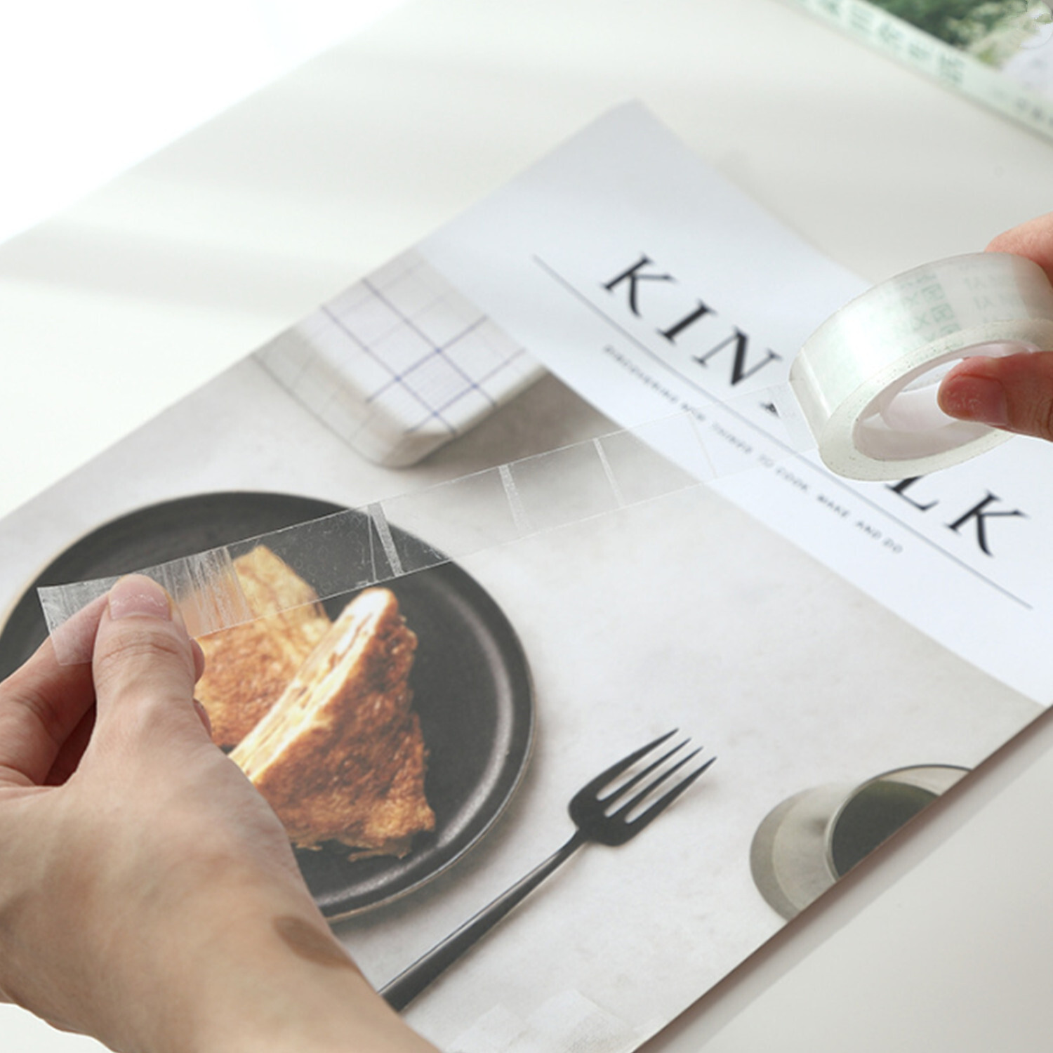 100 Rolls Crystal Small Clear Transparent Tape Dispenser Refill 3/4" x 1000"