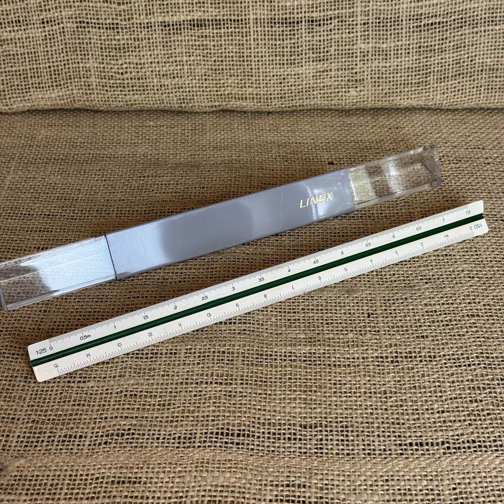 Linex 308 Triangular Graphics Engineering Drawing ruler in original case