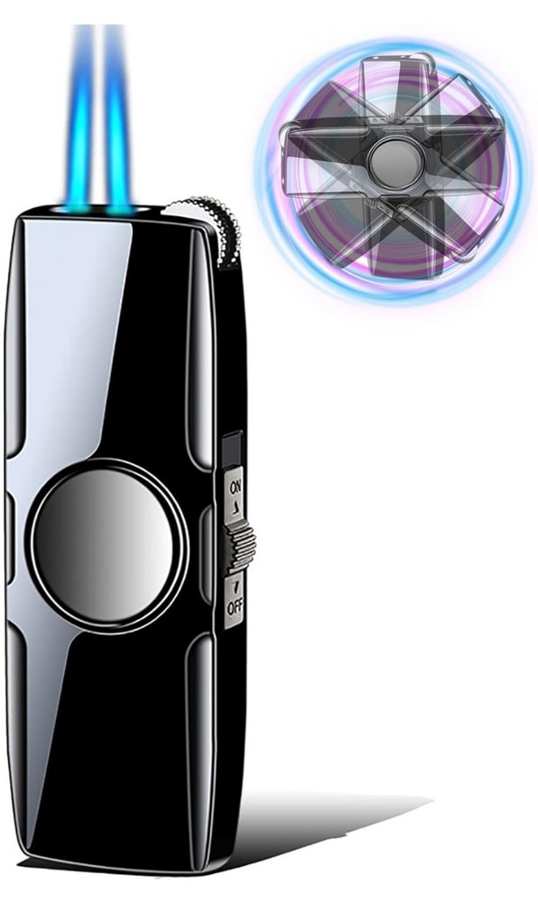 Jet Torch Butane Refillable Lighter, Windproof Blue Flame Cool Design,