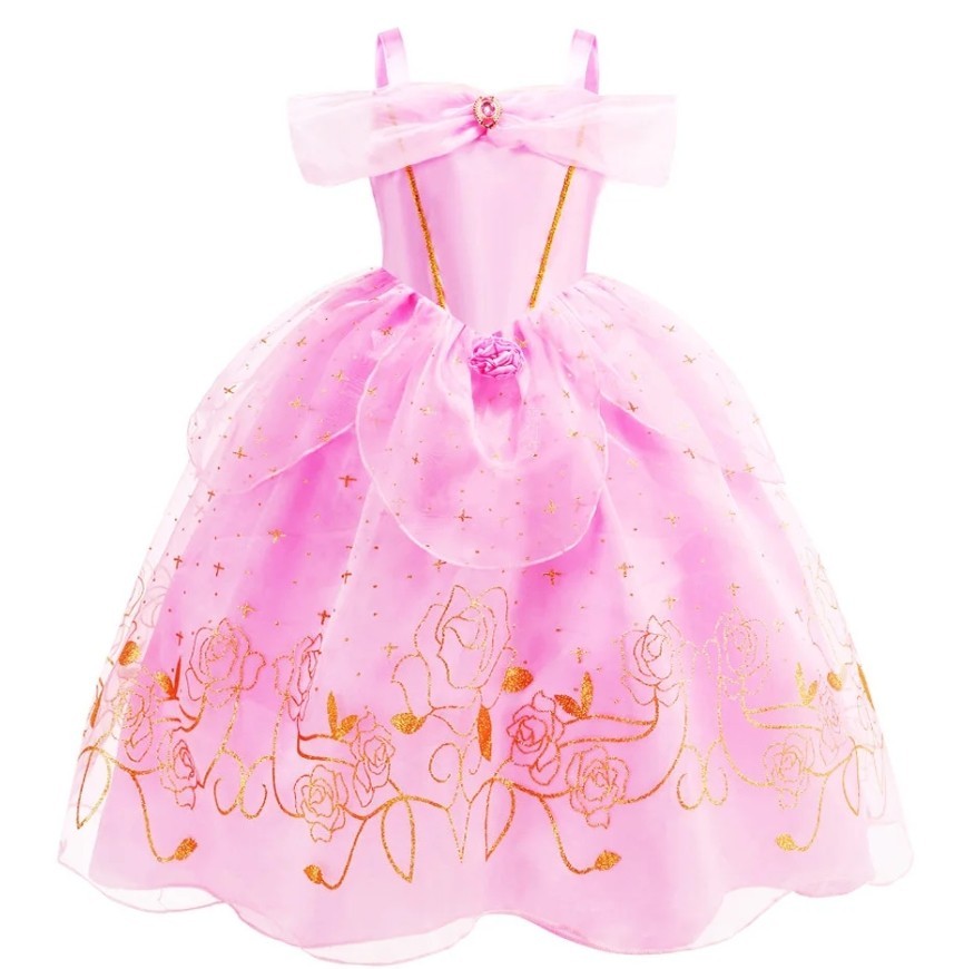 NEW Princess Aurora Sleeping Beauty Dress Girls Halloween Costume