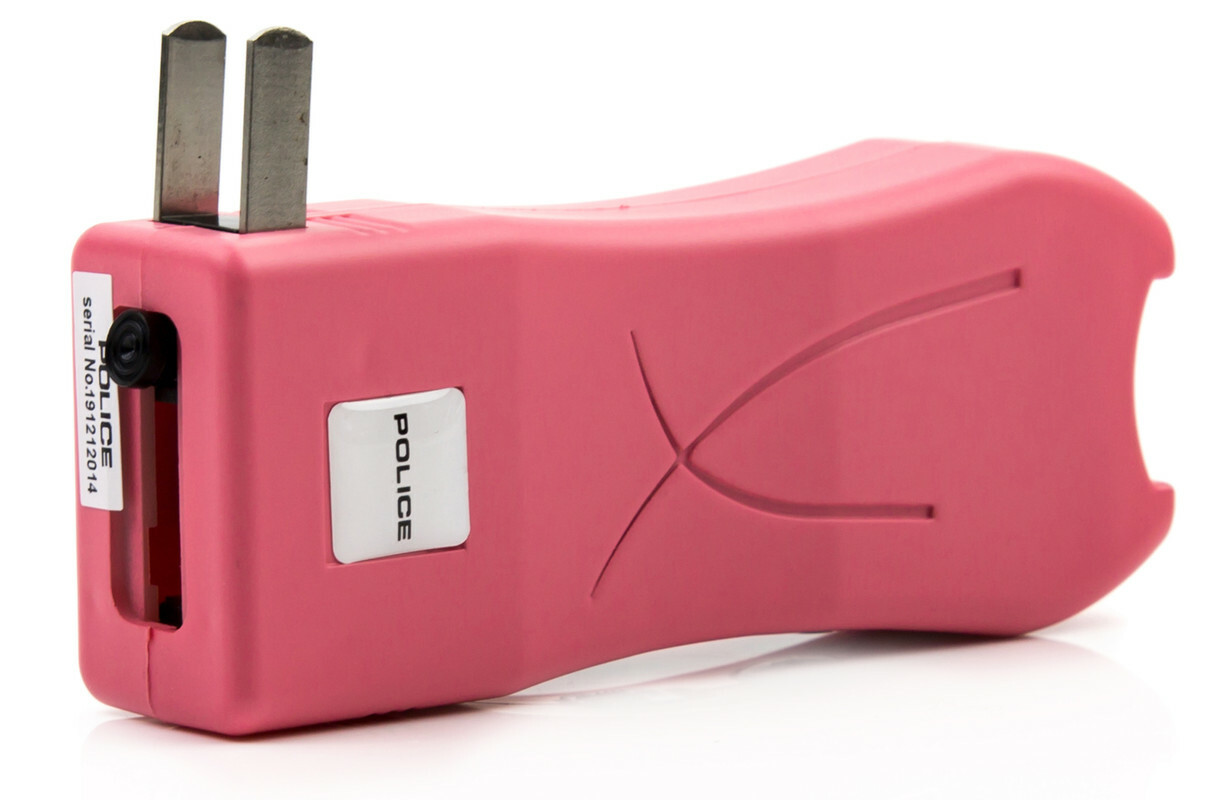 POLICE Stun Gun Pink 398-550 BV Mini Rechargeable LED Flashlight
