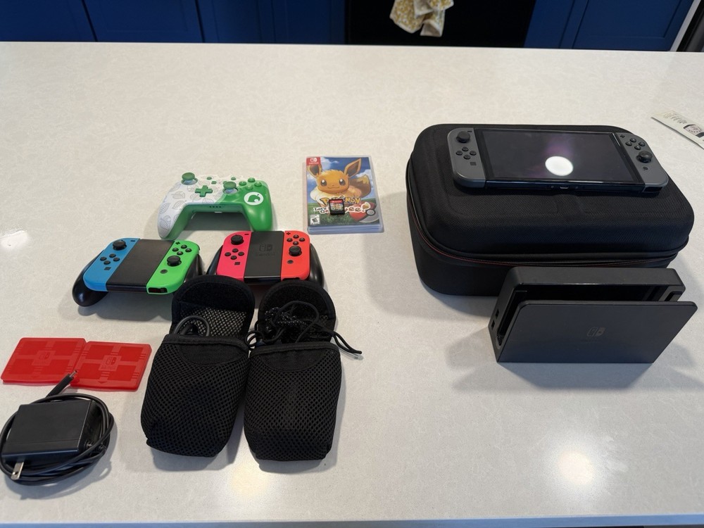 Nintendo Switch OLED,Case,2 Joy Con Controllers,Custom Pro Controller,Game, Etc.