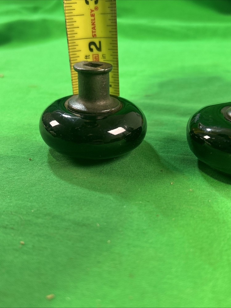 2 Antique Porcelain Door Knob Handle Jet Black 2 Knobs