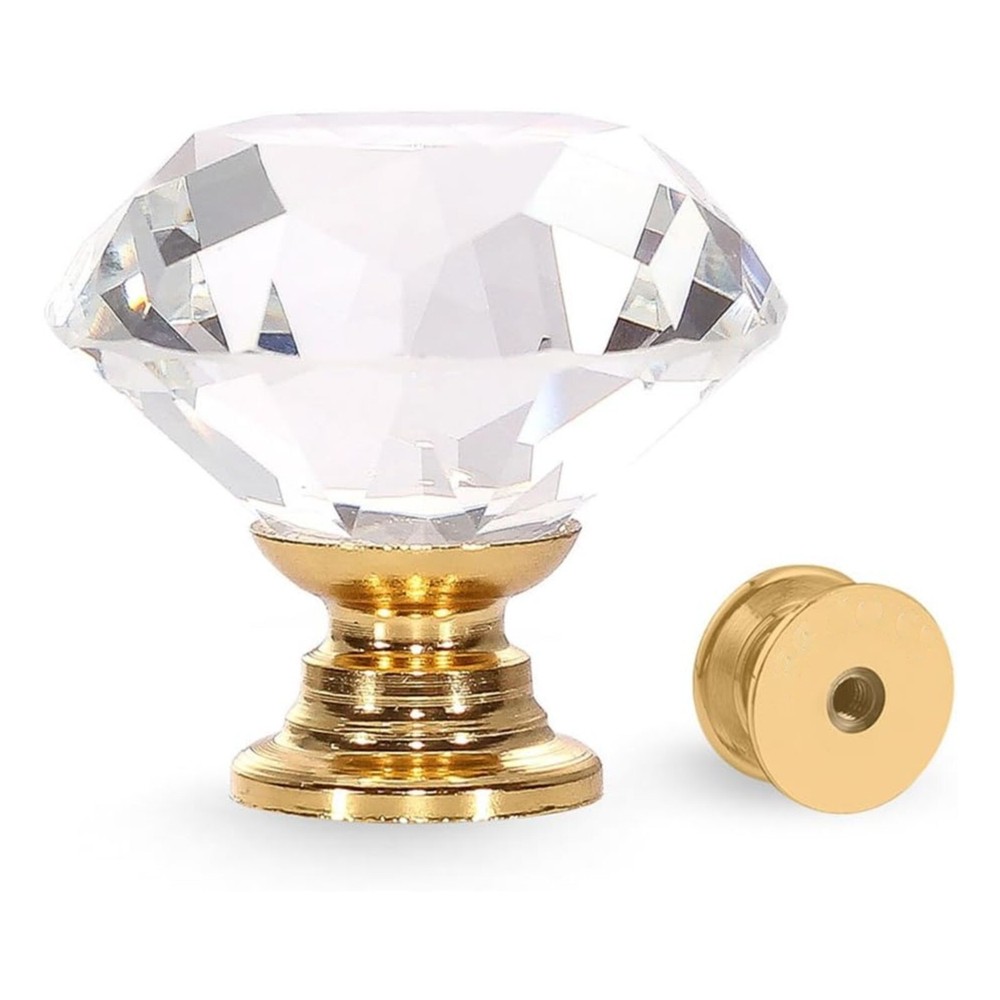 Gold Crystal Knobs – Elegant Cabinet Drawer Pulls, Modern Home Hardware