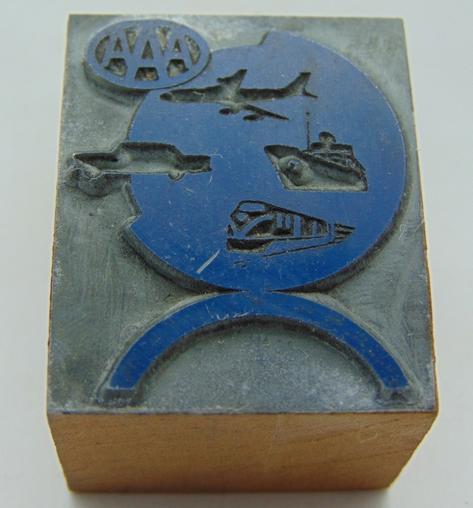 Printing Letterpress Printers Block AAA Car Air Plane Ship Train