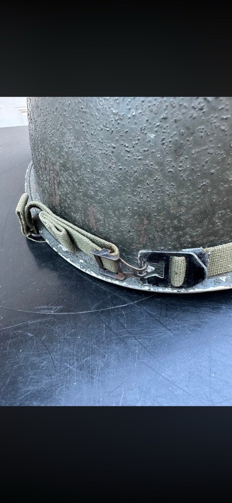WW2 SCHLUETER M-1 HELMET - PAINTED CAPTAIN BARS