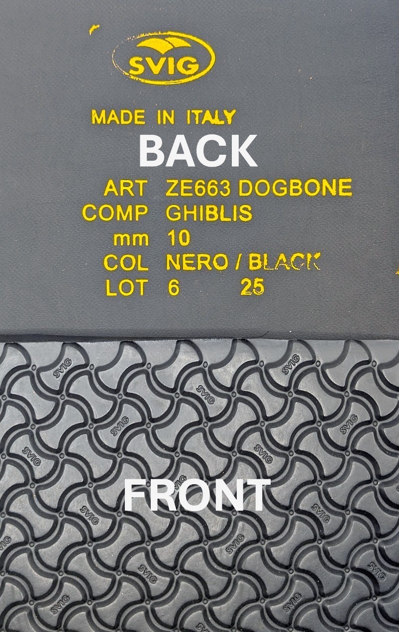 SVIG DOG BONE Sole Panel / 10mm / 18x10.50"/ Rubber-Eva Mix / Sandal Sole