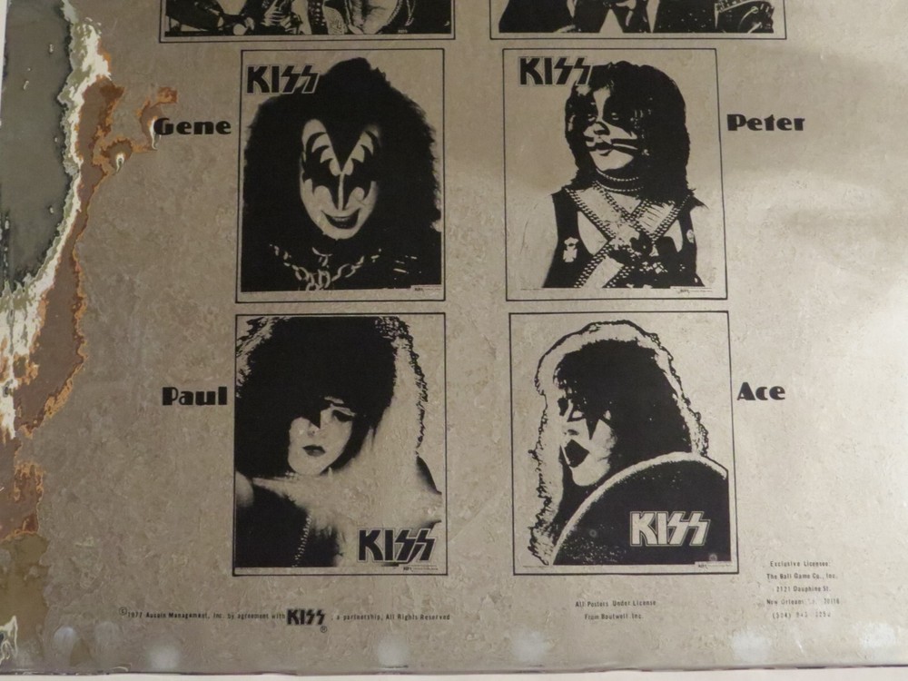 KISS SILVER MYLAR PROMOTIONAL POSTER 1977 AUCOIN OFFICIAL