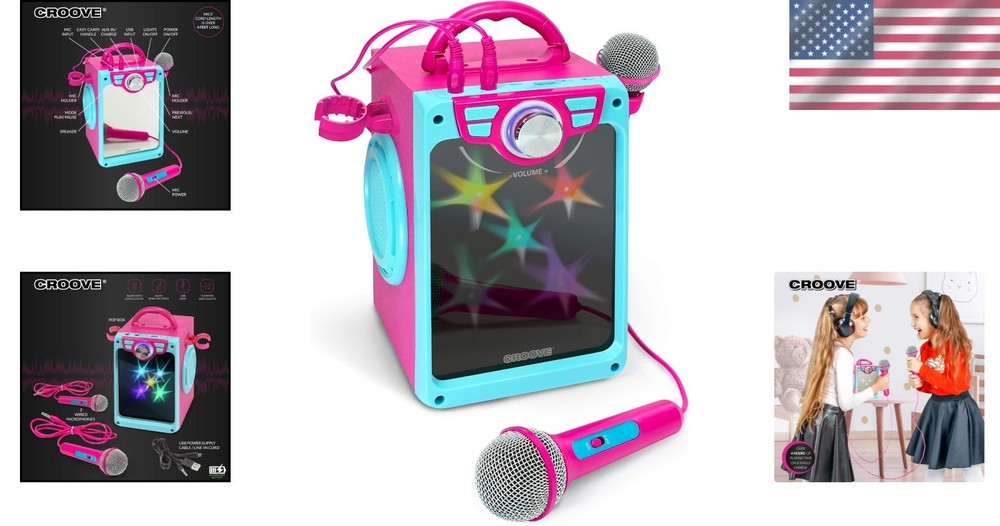 Portable Karaoke Machine with 2 Microphones