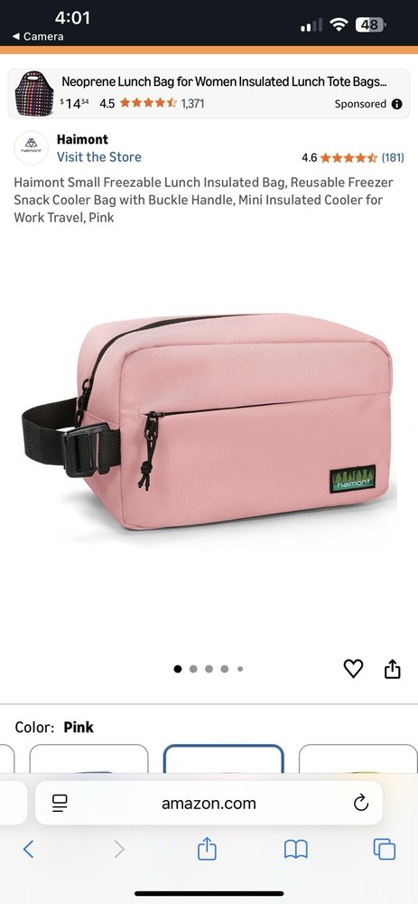 Haimont Freezable Snack Bag, Pink
