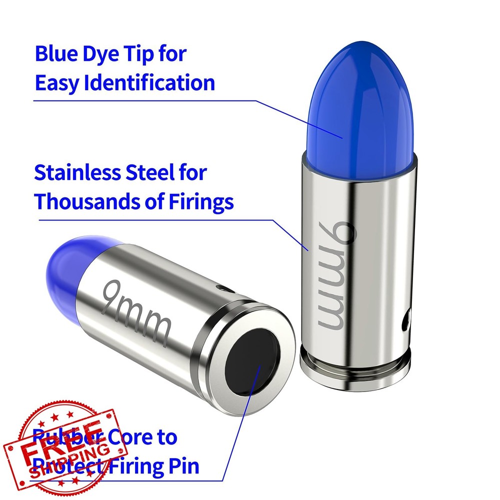Tipfun Snap Caps 22LR 9MM .45ACP Training Dummy Rounds Safe