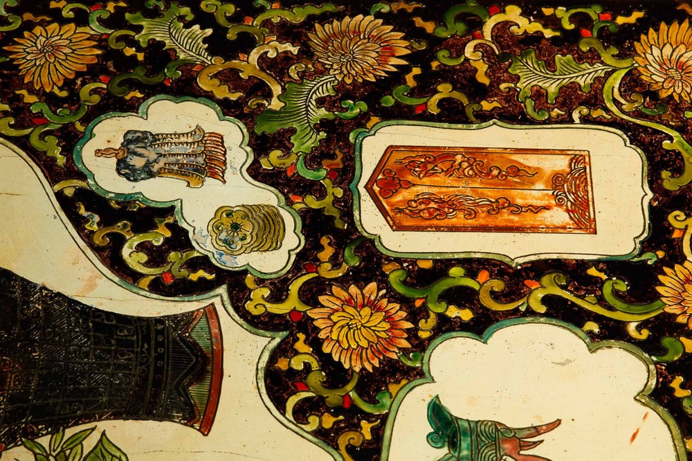 Hollywood Regency Painted Polychromed Low Coffee Table ca. 1940