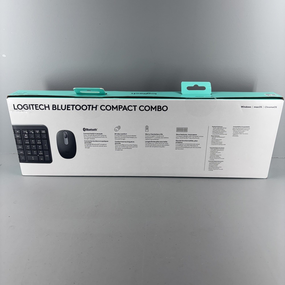 Logitech Bluetooth Keyboard Mouse Combo Black: Dome Switch Full Size 920-013507