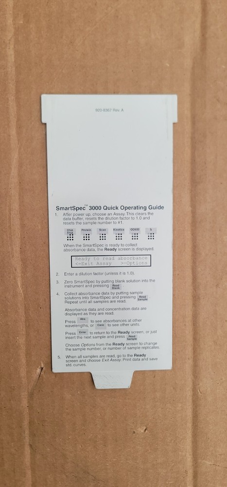 Bio-Rad - SmartSpec 3000 Spectrophotometer