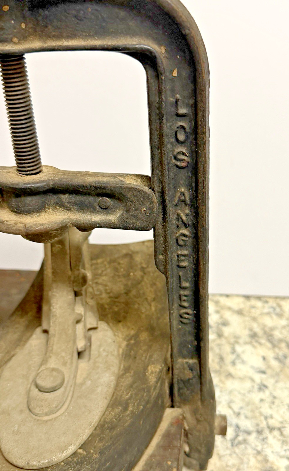 Antique Cast Iron Shoe Form Mold Press Cobbler Repair CL HUNTOON LOS ANGELES