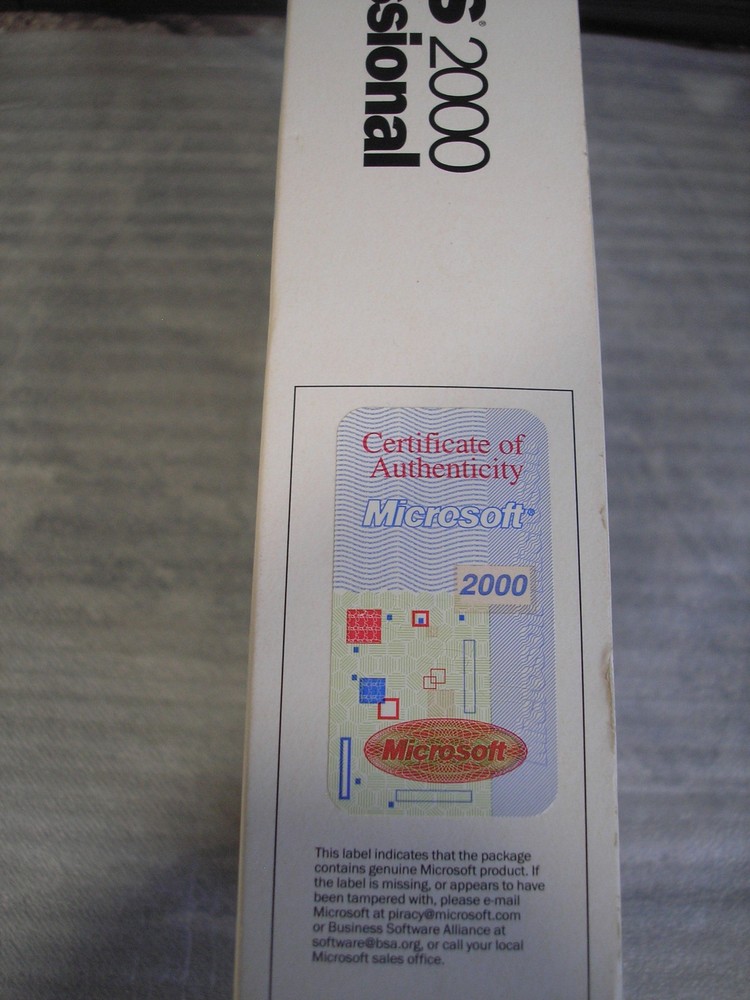 MICROSOFT WINDOWS 2000 PROFESSIONAL FULL OPERATING SYSTEM MS WIN PRO=SEALED BOX=