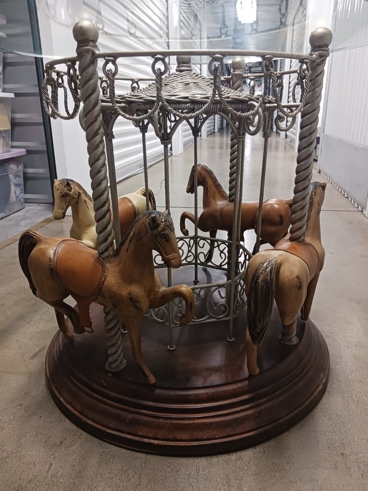 2-Carousel Horse End Tables