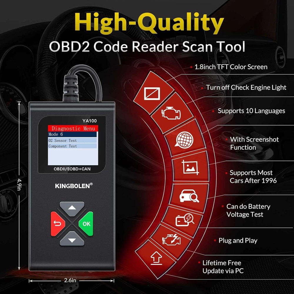 Automotive OBD Code Reader OBD2 Scanner Check Engine Fault Diagnostic Scan Tool