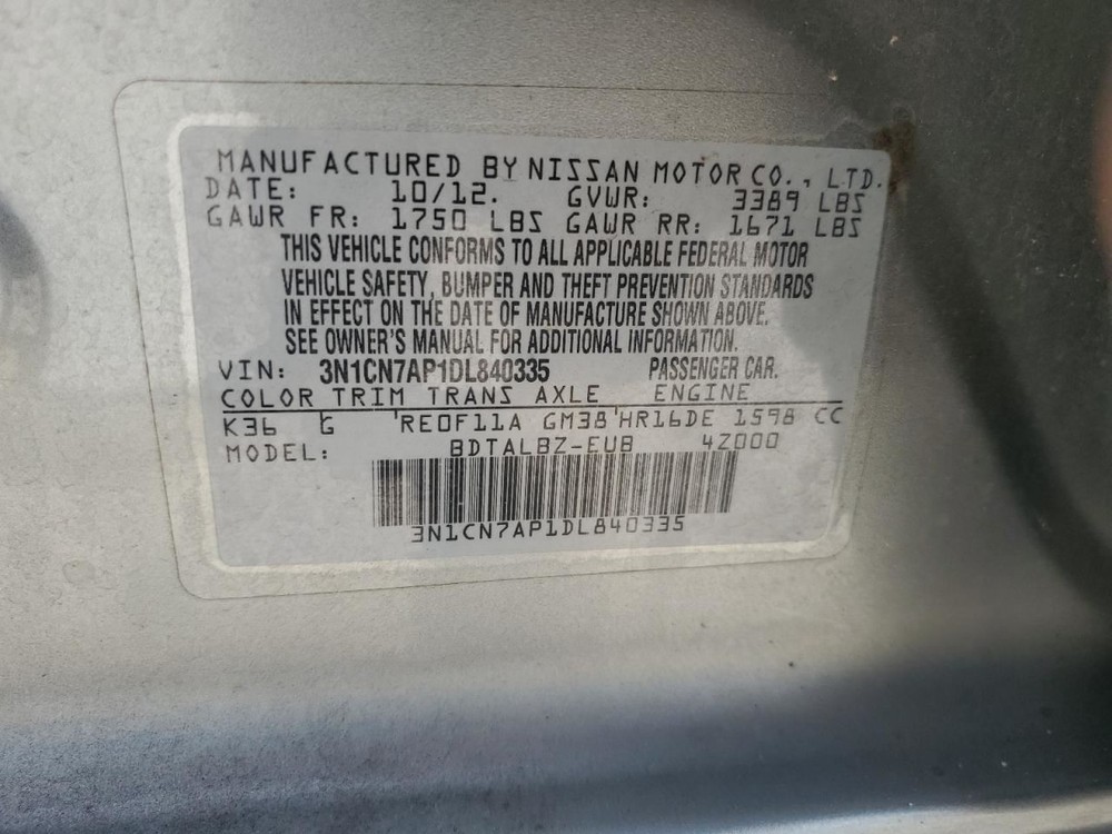 VERSA 2013 Glove Box 4871292