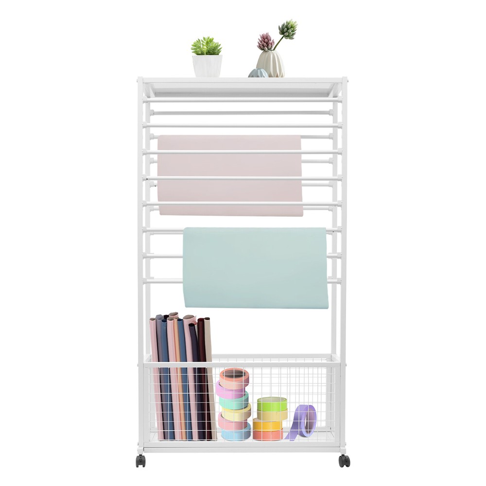 Mobile Ribbon Holder Organizer with Wheels and Ample Storage Space