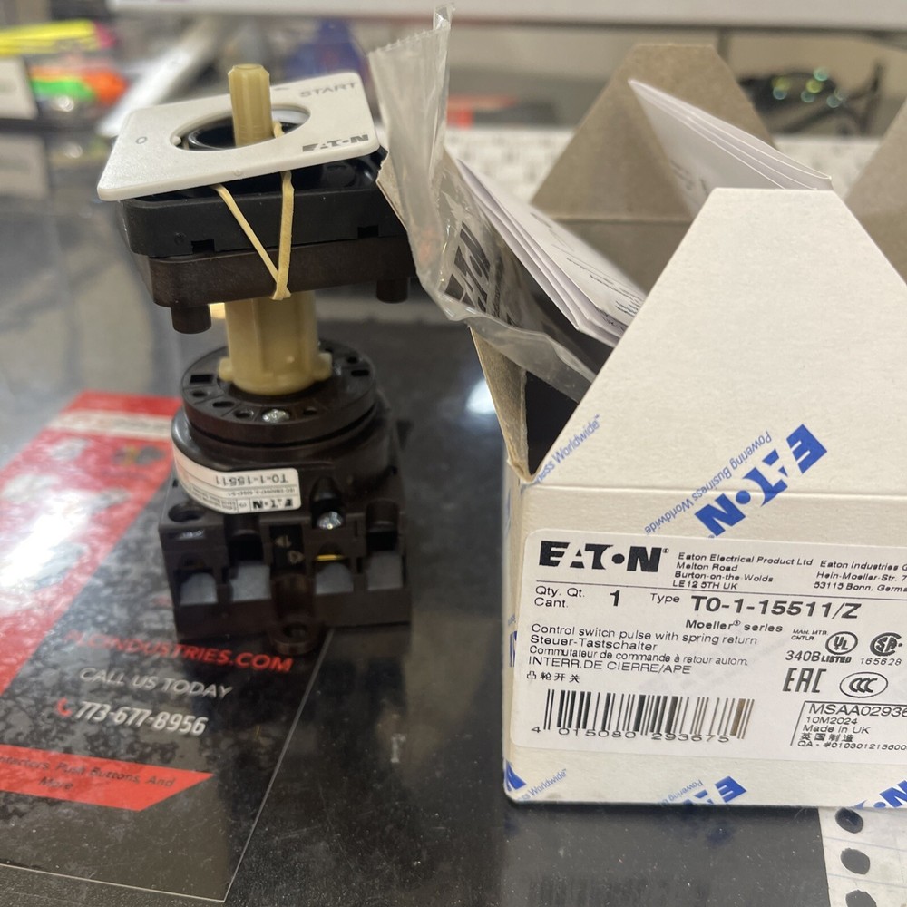 CAM SWITCH. T0–15511/Z. SPRING RETURN SINGLE POLE. EATON